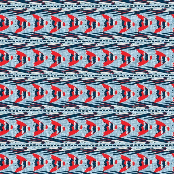 Indigo blauw horizontaal gebroken streep nautisch naadloos patroon. Moderne marine lijn gestreepte zeeman print. Klassieke nantucket stof textiel stijl. Zomerse maritieme inrichting. Preppy mannelijke mode print — Stockfoto