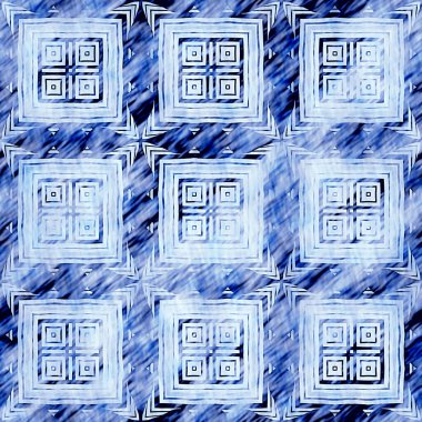 Çivit mavisi grunge çamaşır bezi izi deseni. Modern rustik nantucket solgun aşınmış kumaş efektli arka plan. Erkek kravatı ev deco moda geometrik tasarımı boyanmış