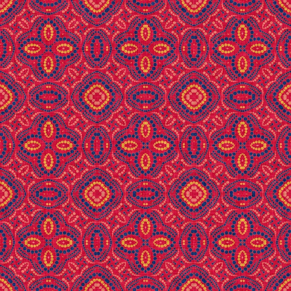 Ινδικό boho καλοκαίρι μπαντάνα αδιάλειπτη συμμετρική μοτίβο. Ευέλικτο ανδρικό κόκκινο κασκόλ σε καλειδοσκοπικό floral διακοσμητικό στυλ. — Φωτογραφία Αρχείου