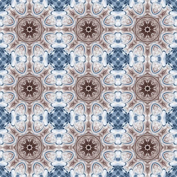 Dark indigo blue white bandanna style tye dye print pattern. Seamless ethnic silk home decor design with masculine colour tile. For modern vintage cushion, pillow and bohemian fashion repeat print. — ストック写真