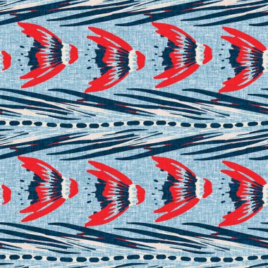 İndigo mavisi yatay kırık çizgili, denizdeki pürüzsüz desen. Modern deniz hattı çizgili denizci baskısı. Klasik Nantucket kumaş tarzı. Yaz deniz dekoru. Hazırsı erkeksi moda baskısı.