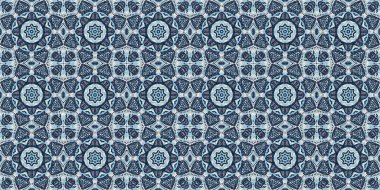 İndigo mavisi, kırmızı, batik, jeo, denizcilik, kusursuz sınır deseni. Modern marin geometrik kaleydoskop pankartı. Nantucket kumaş tarzı. Yaz kırsal erkeksi aşınmış keten etkisi kenar bandı 