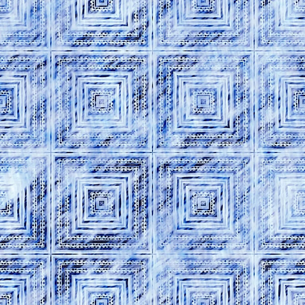 Индиго-синяя решетка стирает льняной рисунок. Современный деревенский nantucket стесненный текстильный эффект ткани фон в бледно изношенном стиле. Мужской галстук окрашенные дома деко моды геометрический дизайн — стоковое фото