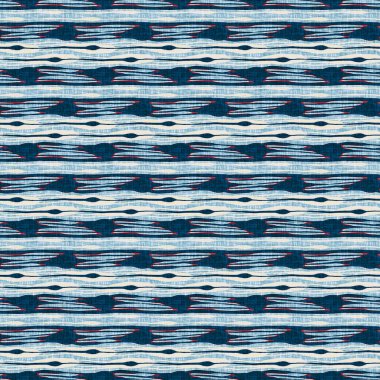 İndigo mavisi yatay kırık çizgili, denizdeki pürüzsüz desen. Modern deniz hattı çizgili denizci baskısı. Klasik Nantucket kumaş tarzı. Yaz deniz dekoru. Hazırsı erkeksi moda baskısı.