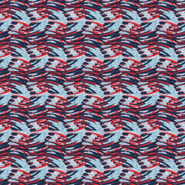 İndigo mavisi yatay kırık çizgili, denizdeki pürüzsüz desen. Modern deniz hattı çizgili denizci baskısı. Klasik Nantucket kumaş tarzı. Yaz deniz dekoru. Hazırsı erkeksi moda baskısı.