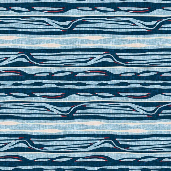 Indigo azul horizontal raya rota patrón náutico sin costura. Línea marina moderna estampado marinero a rayas. Estilo textil clásico de tela de nantucket. Decoración marítima de verano. impresión de moda masculina Preppy — Foto de Stock