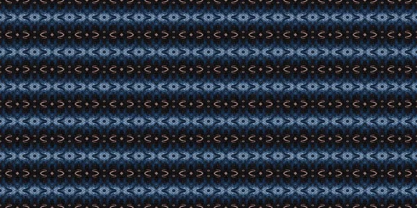 Dark indigo blu bandanna style tie dye border pattern. Seamless vintage ethnic silk home decor edging ribbon design. Masculine tape band. For modern vintage scarf and fashion decoration. — Stock Photo, Image