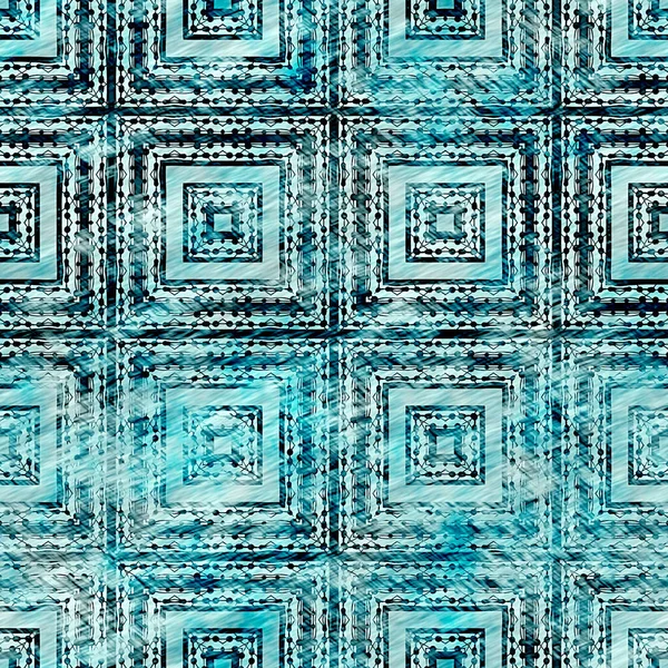 Aegean Teal groene grunge wassen linnen print patroon. Moderne rustieke nantucket noodlijdende stof textiel effect achtergrond in nautische maritieme stijl. Tie kleurstof versleten home decor mode geometrisch ontwerp — Stockfoto