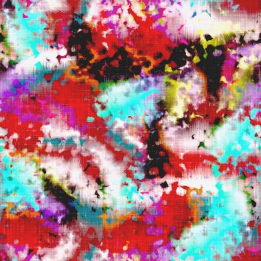 Dağınık yaz kravatlı batik plaj desenli. Kusursuz renkli lekeli uzay boyalı efekt modayı. Yumuşak döşenmiş arka plan yıkanmış.