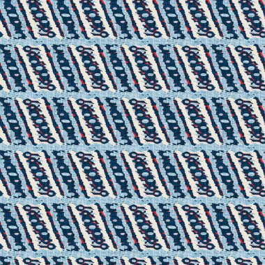 İndigo mavisi yatay kırık çizgili, denizdeki pürüzsüz desen. Modern deniz hattı çizgili denizci baskısı. Klasik Nantucket kumaş tarzı. Yaz deniz dekoru. Hazırsı erkeksi moda baskısı.