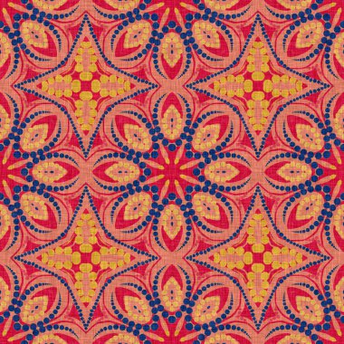 Hint boho yaz bandanası kusursuz simetrik desen. Çok yönlü maskülen kırmızı atkı izi kaleydoskopik çiçek desenli..