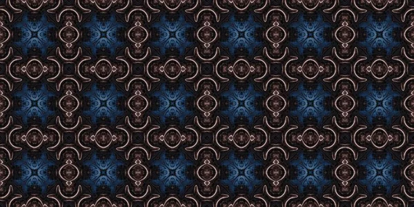 Donkere indigo blu bandanna stijl das kleurstof rand patroon. Naadloze vintage etnische zijde home decor rand lint ontwerp. Een mannenbandje. Voor moderne vintage sjaal en mode decoratie. — Stockfoto