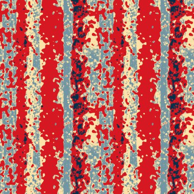 Klasik deniz mavisi, kırmızı, sarı, dikişsiz doku. Modern retro-yüzme modadan izler giyer. Memphis tarzı maskülen grunge soyut arka plan. Yüksek kaliteli jpg kumaşı.