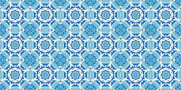 Naadloze Kust Geometrische Bloemenmozaïek Effect Banner Ornamental Arabesque Zomer Mode — Stockfoto