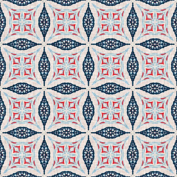 Moderne Marin Geometrische Caleidoscoop Matroos Print Nantucket Stof Textiel Stijl — Stockfoto