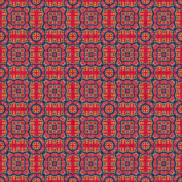 Versatile Masculine Red Blue Scarf Print Kaleidoscopic Floral Ornamental Style — ストック写真