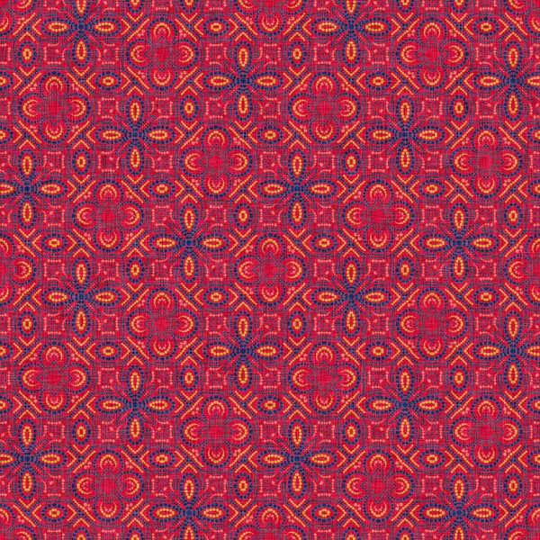 Versatile Mascolino Rosso Blu Sciarpa Stampa Caleidoscopico Floreale Ornamentale Style — Foto Stock