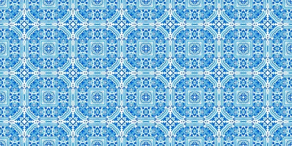 Kusursuz Sahil Geometrik Çiçekli Mozaik Efekt Afişi Süslü Arabesk Yaz — Stok fotoğraf
