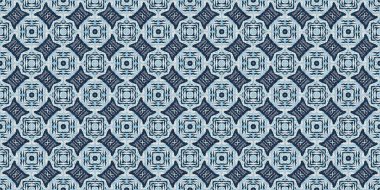  Modern marin geometrik kaleydoskop pankartı. Nantucket kumaş tarzı. Yaz kırsal erkeksi etkisindeki keten etkisinin kenar bandı. İndigo mavisi, denizciliğe özgü, dikişsiz sınır deseni..