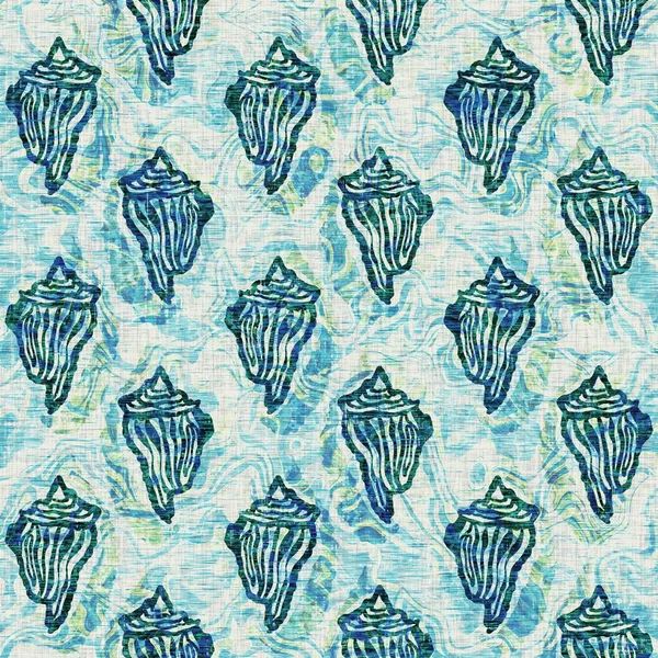  Grunge, ev dekorasyonu kumaş tekstil ürünleri için solgun keten efekt arka planı. Ege Teal deniz kabuğu deniz kabuğu kusursuz desen.