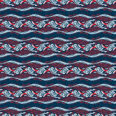  Modern deniz hattı çizgili denizci baskısı. Klasik Nantucket kumaş tarzı. Yaz deniz dekoru. Kolejli, erkeksi moda baskısı. Çivit mavisi, yatay kırık çizgili, denizsel, pürüzsüz desen..