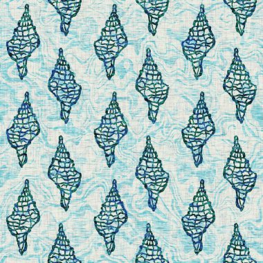  Grunge, ev dekorasyonu kumaş tekstil ürünleri için solgun keten efekt arka planı. Ege Teal deniz kabuğu deniz kabuğu kusursuz desen.