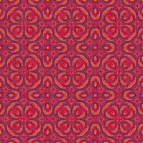 Veelzijdige Mannelijke Rode Blauwe Sjaal Print Kaleidoscopische Bloemsierstijl Indiase Boho — Stockfoto