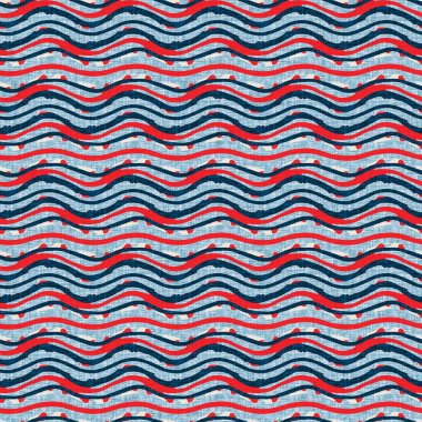  Modern deniz hattı çizgili denizci baskısı. Klasik Nantucket kumaş tarzı. Yaz deniz dekoru. Kolejli, erkeksi moda baskısı. Çivit mavisi, yatay kırık çizgili, denizsel, pürüzsüz desen..