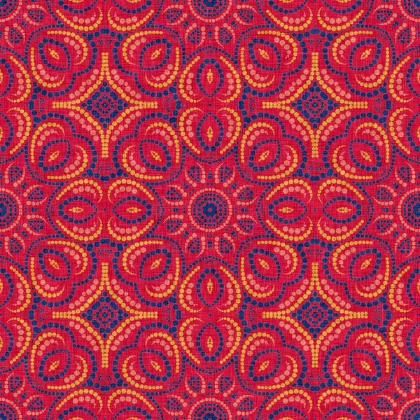 Versatile Masculine Red Blue Scarf Print Kaleidoscopic Floral Ornamental Style — 스톡 사진