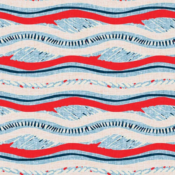 Modern marine line striped sailor print. Classic nantucket fabric textile style. Summer maritime decor. Preppy masculine fashion print. Indigo blue horizontal broken stripe nautical seamless pattern.