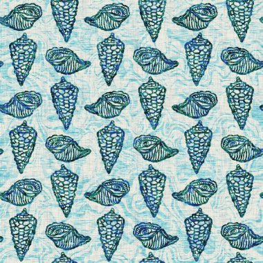  Grunge, ev dekorasyonu kumaş tekstil ürünleri için solgun keten efekt arka planı. Ege Teal deniz kabuğu deniz kabuğu kusursuz desen.