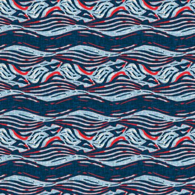  Modern deniz hattı çizgili denizci baskısı. Klasik Nantucket kumaş tarzı. Yaz deniz dekoru. Kolejli, erkeksi moda baskısı. Çivit mavisi, yatay kırık çizgili, denizsel, pürüzsüz desen..