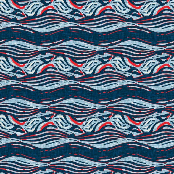 Modern Tengerészcsíkos Tengerészujjlenyomat Klasszikus Nantucket Szövet Textil Stílus Nyári Tengeri — Stock Fotó