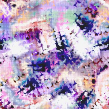  Kusursuz renkli lekeli uzay boyalı efekt modayı. Yumuşak döşenmiş arka plan. Dağınık yaz kravatlı batik plaj aşınma desenli.