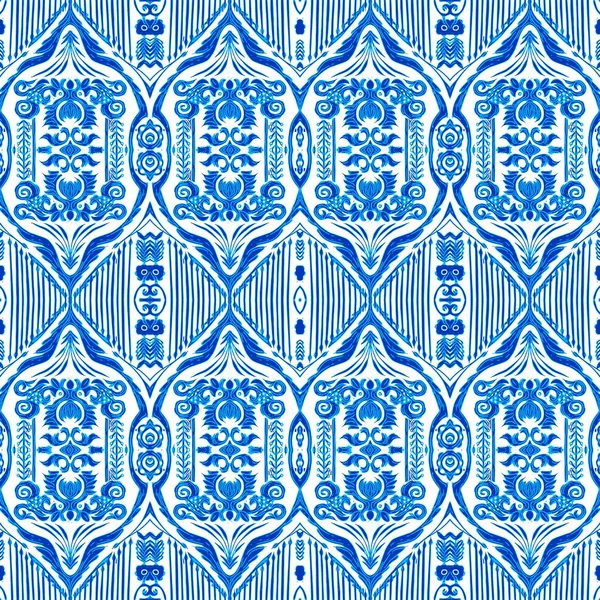 Безшовний Прибережний Геометричний Квітковий Мозаїчний Ефект Декоративні Арабески Протягом Усього — стокове фото