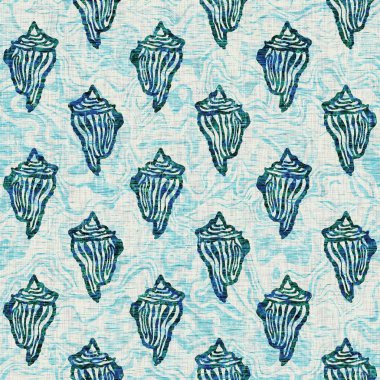  Grunge, ev dekorasyonu kumaş tekstil ürünleri için solgun keten efekt arka planı. Ege Teal deniz kabuğu deniz kabuğu kusursuz desen.