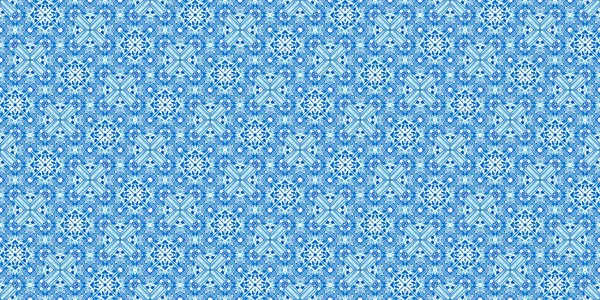 Naadloze Kust Geometrische Bloemenmozaïek Effect Banner Ornamental Arabesque Zomer Mode — Stockfoto