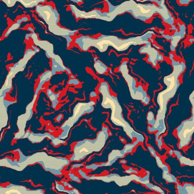  Modern retro-yüzme modadan izler giyer. Memphis tarzı maskülen grunge soyut arka plan. Yüksek kalite jpg swatch. Klasik deniz mavisi, kırmızı, dikişsiz.. 