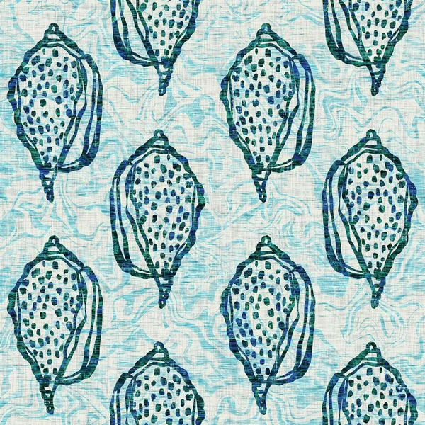  Grunge, ev dekorasyonu kumaş tekstil ürünleri için solgun keten efekt arka planı. Ege Teal deniz kabuğu deniz kabuğu kusursuz desen.