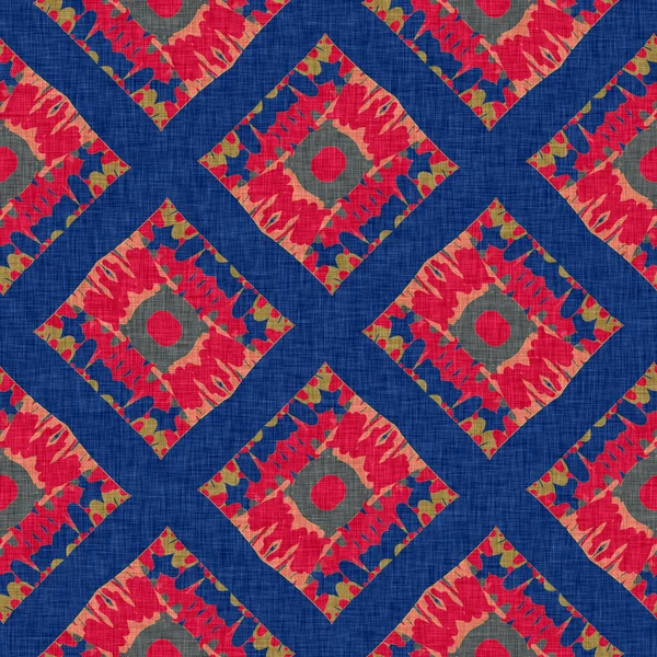 Versatile Masculine Red Blue Scarf Print Kaleidoscopic Floral Ornamental Style — Foto de Stock