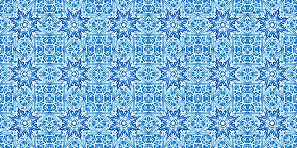 Sömlös Kustgeometrisk Blommig Mosaik Effekt Banner Prydnads Arabesk Sommar Mode — Stockfoto