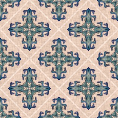  Denizcilik ev dekorasyonu için kusursuz deniz kumaşı efekti. Doğal yosun jeo damasyonu elde çizilmiş suluboya fayans baskısı. Kıyı mercan resifi geometrik yorgan tarzı keten deseni.. 