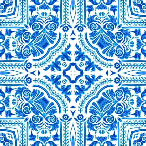Naadloze Kust Geometrische Bloemen Mozaïek Effect Ornamental Arabesque Hele Zomer — Stockfoto