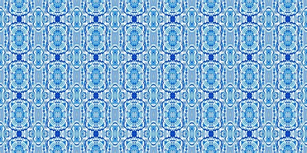 Banner Efeito Mosaico Floral Geométrico Costeiro Sem Costura Ornamental Arabesco — Fotografia de Stock