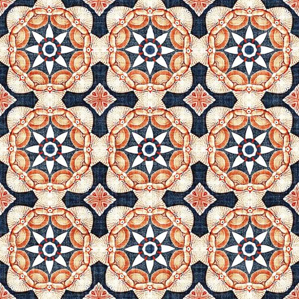 Seamless Pattern Coastal Living Maritime Style Design Modern Abstract Cotton — ストック写真