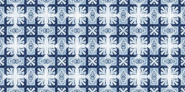 Yıkanmış geometrik çukur boyalı bulanık efekt kenarı. Denizcilik ve deniz mavisi, maskülen, keten desenli sonsuz bant arka plan. İndigo boyası, yıkama, deniz mavisi, dikişsiz sınır deseni.. 