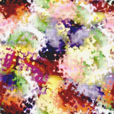  Kusursuz renkli lekeli uzay boyalı efekt modayı. Yumuşak döşenmiş arka plan. Dağınık yaz kravatlı batik plaj aşınma desenli.