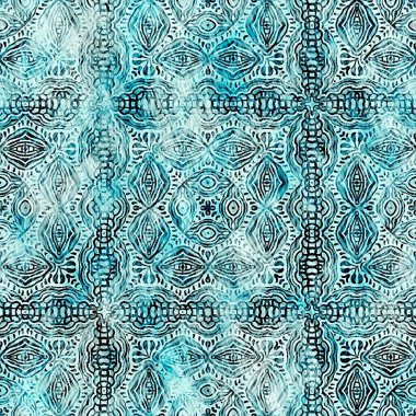  Modern rustik nantucket, denizcilik tarzında kumaş tekstil etkisine zarar vermiştir. Kravat boyası, ev dekoru, geometrik tasarım. Ege Teal yeşili grunge çamaşır izi deseni..