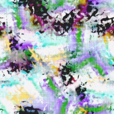  Kusursuz renkli lekeli uzay boyalı efekt modayı. Yumuşak döşenmiş arka plan. Dağınık yaz kravatlı batik plaj aşınma desenli.