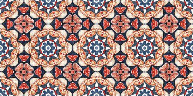  Nantucket tarzı dekoratif tasarımlı erkeksi moda süsleme afişi. Bitmek bilmeyen tekrarlanabilir kaset. Retro mavi desen çarpışma geometrik bandana kenarı. 